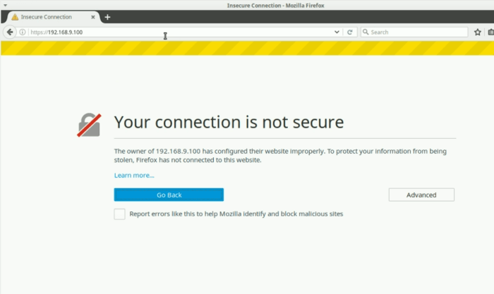Web Server Certificate Exception
