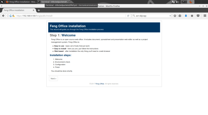 Welcome Page of the Feng Office Installer